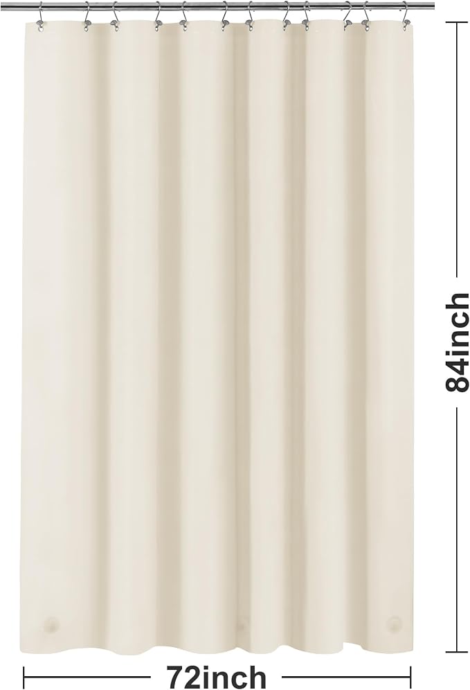 Barossa Design Extra Long Beige Shower Curtain Liner - Image 6