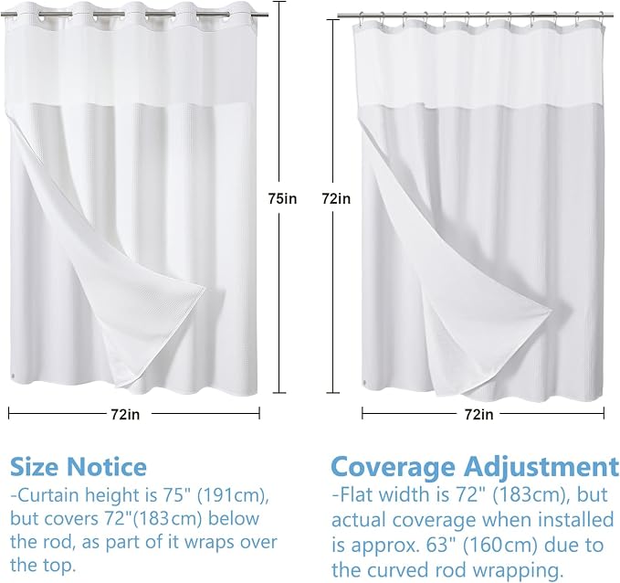VANZAVANZU Hookless Shower Curtain - Image 6