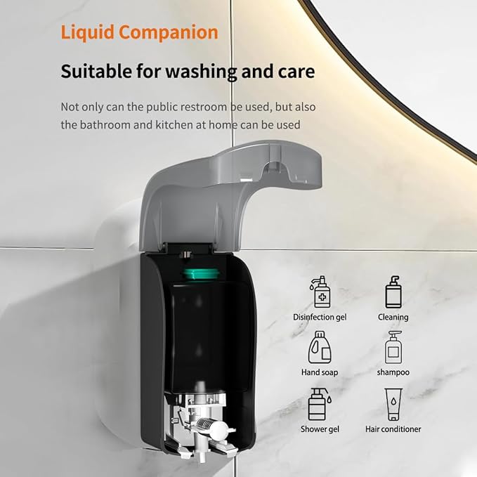 Foaming Hand Soap Dispenser, 35oz Manual Refillable Wall Mount Soap Dispenser - Image 5