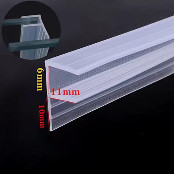 Frameless Soft Shower Door Sweep Seal Drip Rail, Glass Shower Silicone Door - Image 2
