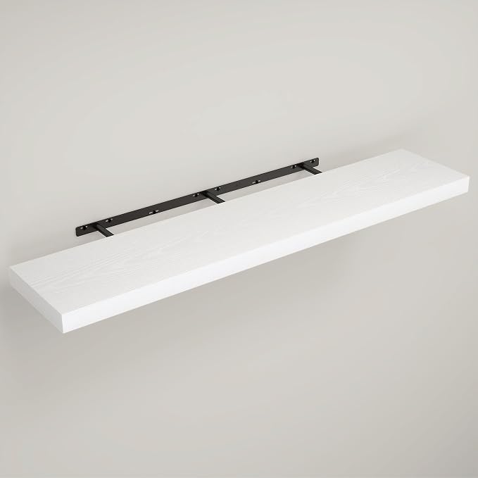 Floating Shelves for Wall, 9.3" Deep Wall Mounted Wood Shelves for Bathroom - Image 3