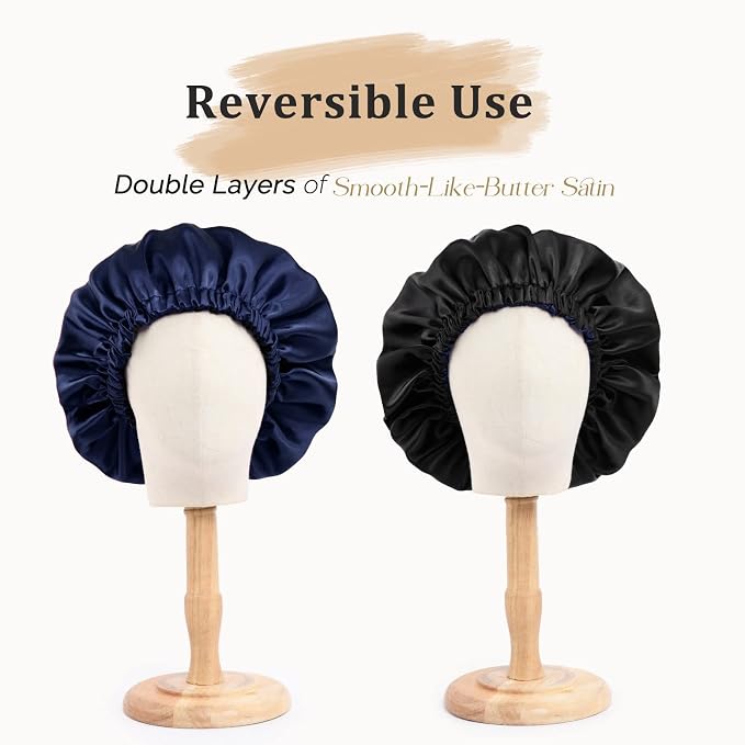 YANIBEST Adjustable Satin Bonnet Double Layer Hair Bonnet - Image 2