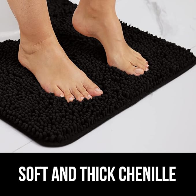 GORILLA GRIP Bath Rug Mat 60x24, Thick Soft Absorbent Chenille, Quick Dry - Image 3
