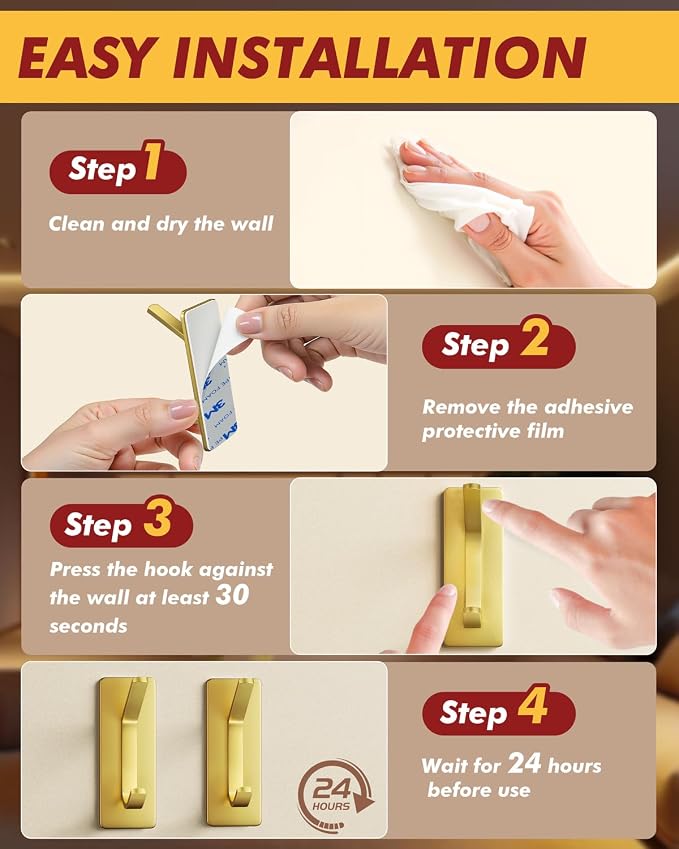 Auxmir 5 Pack Self Adhesive Hooks - Image 9