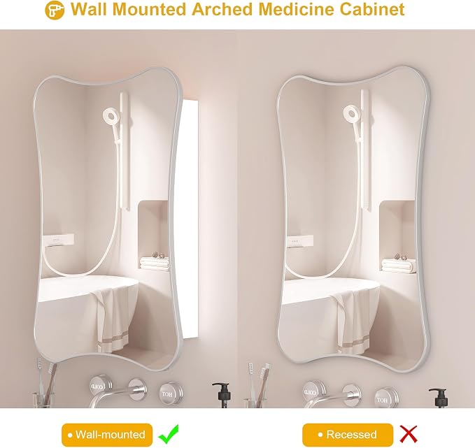 Bathroom Medicine Cabinet with Mirror, Mirrored Medicine Cabinets, Surface - Image 5