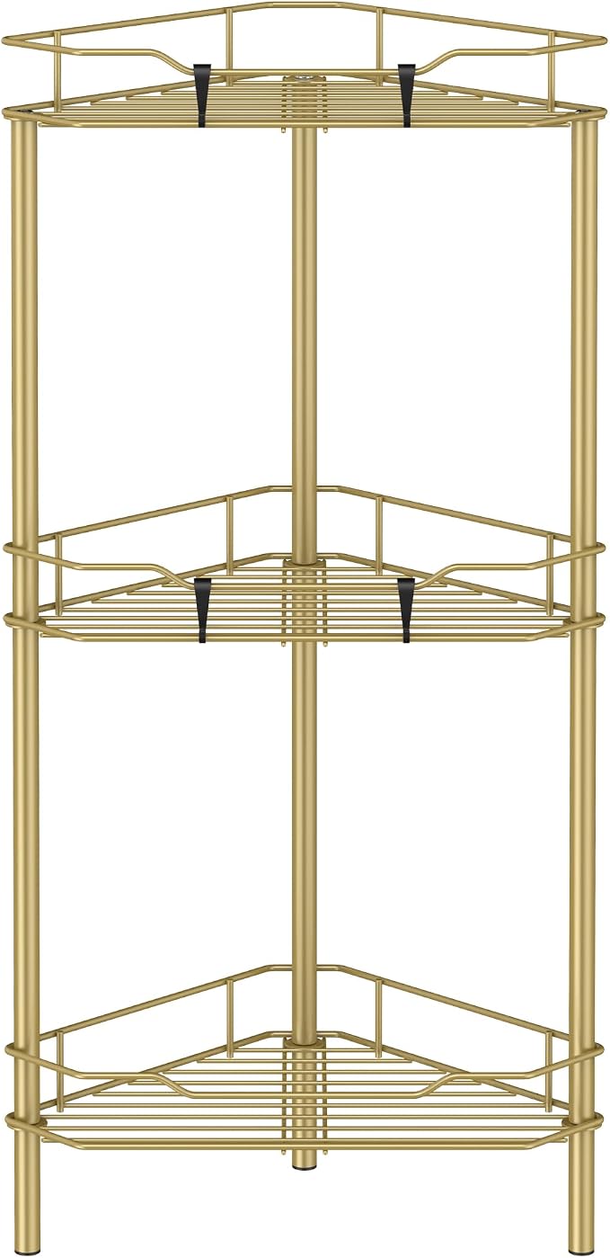 3 Tier Floor Standing Corner Shower Caddy Organizer Shelf by HuggieGems