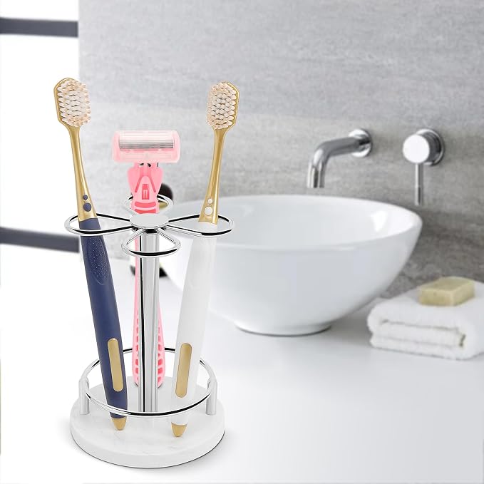 HarJue Toothbrush Holder Stand for Bathroom, Metal Toothbrush Organizer - Image 7