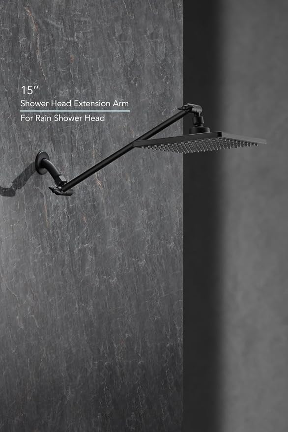 15 Inch Extra Long Adjustable Shower Head Extension Arm - Image 7