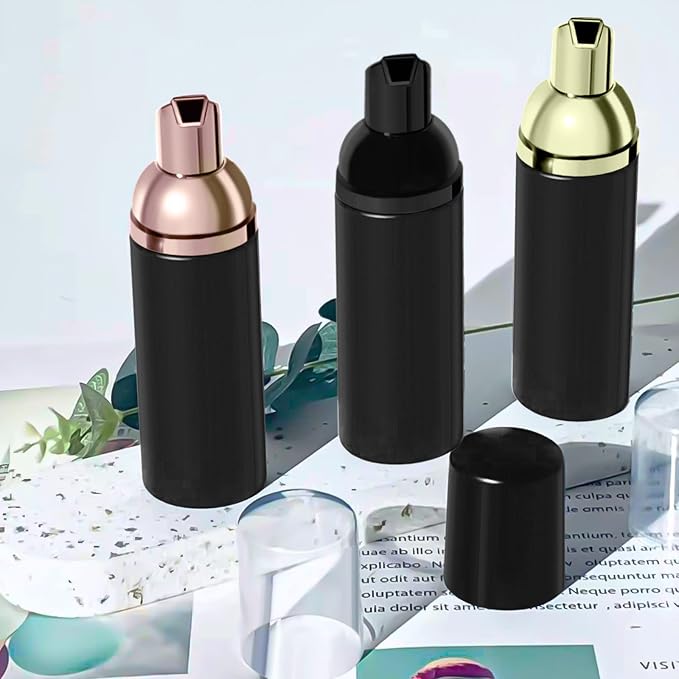 Lil Ray 2 Oz Empty Black Foam Pump Bottle, Foamer Soap Dispenser - Image 5