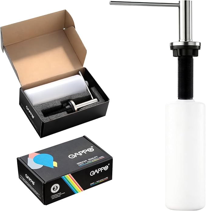 GAPPO Soap Dispenser for Kitchen Sink, Built in Sink Soap Dispenser, Brushed - Image 8