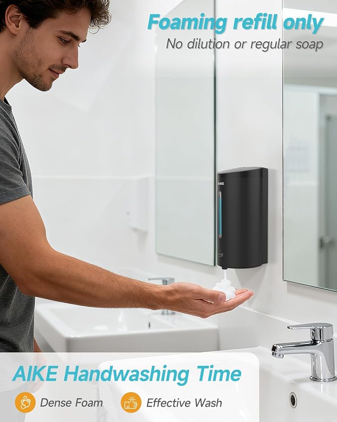 AIKE Wall Mount Automatic Foam Soap Dispenser 25 OZ Commercial Large Capacity - Image 3