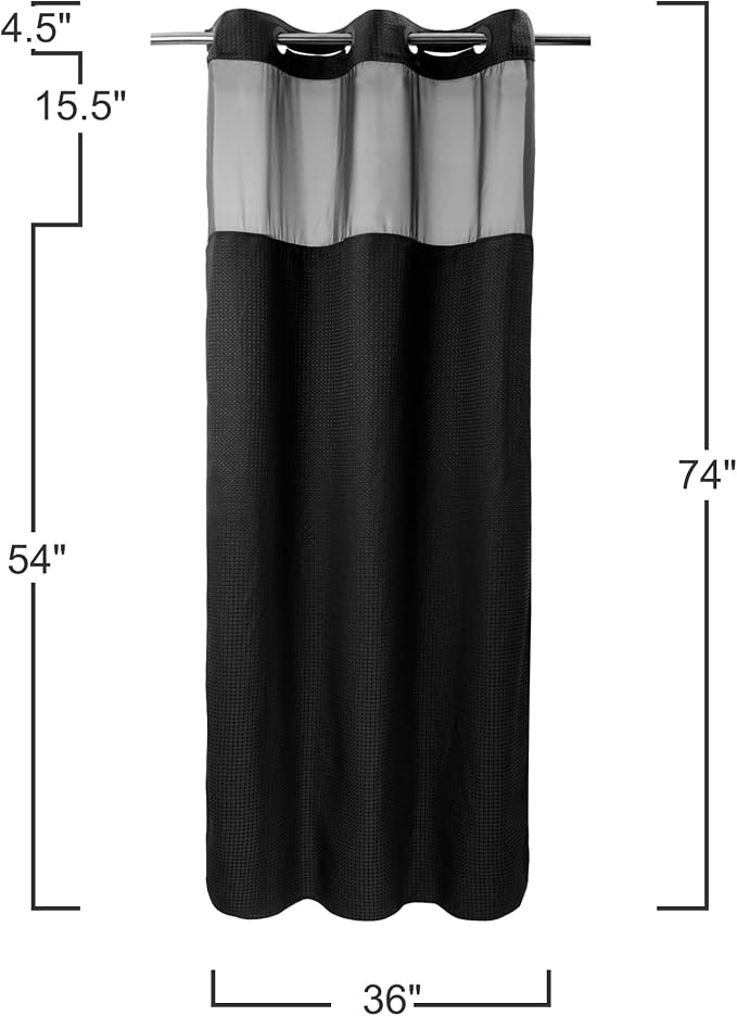 River Dream Stall Heavyweight No Hooks Required Dotted Waffle Weave Shower - Image 9