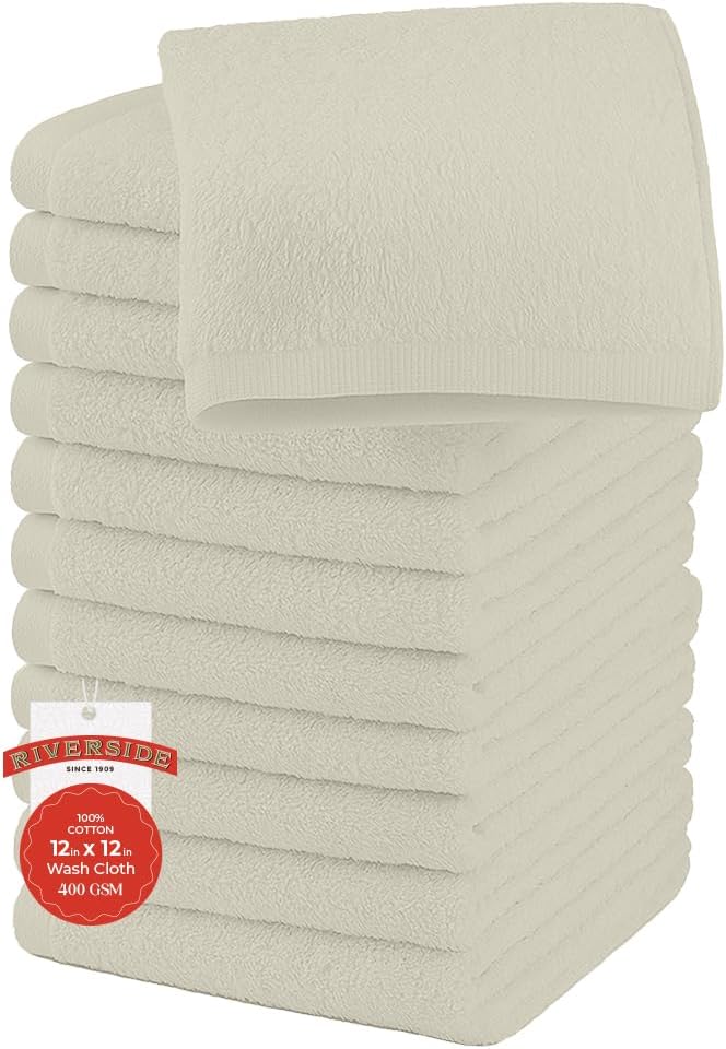 RIVERSIDE 12 Pack Washcloths by RIVERSIDE