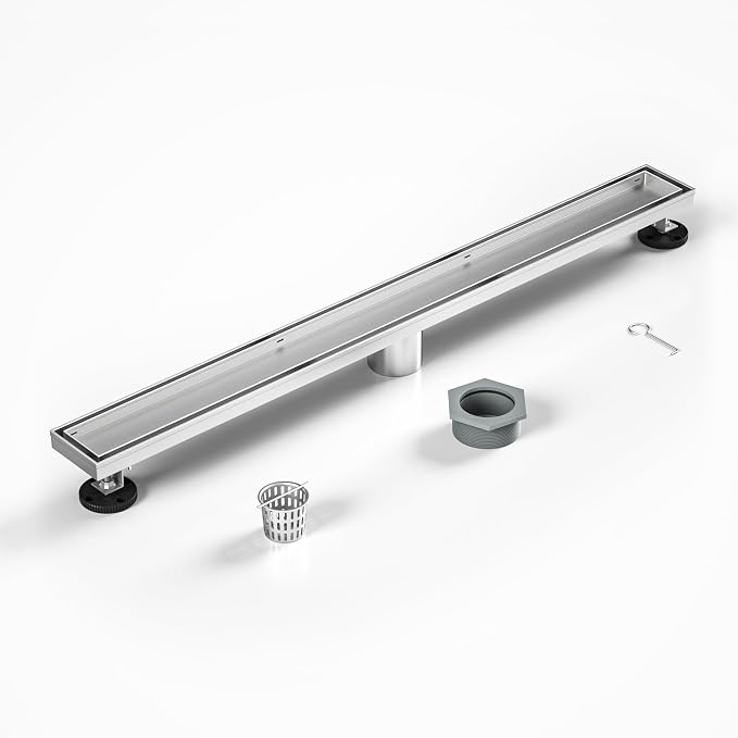 Linear Shower Drain 30", Brushed Floor Drain by Bernkot