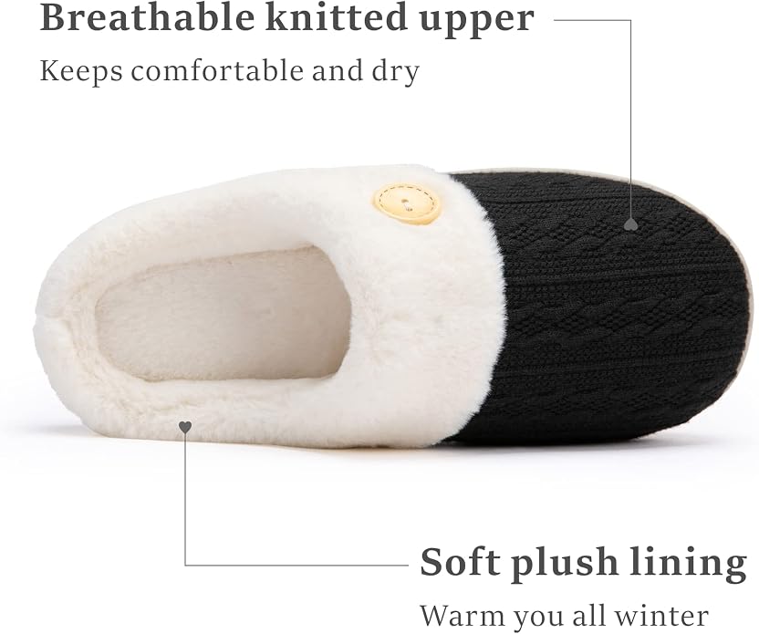 Chantomoo Womens Slipper Warm Comfy Memory Foam House Slippers Knitted Shoes - Image 3
