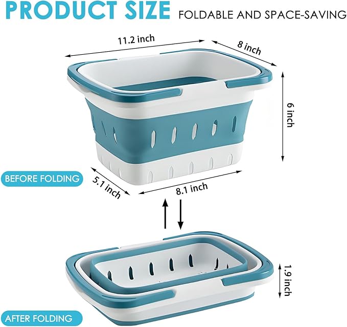 Portable Shower Caddy Tote – Collapsible Plastic Basket - Image 4