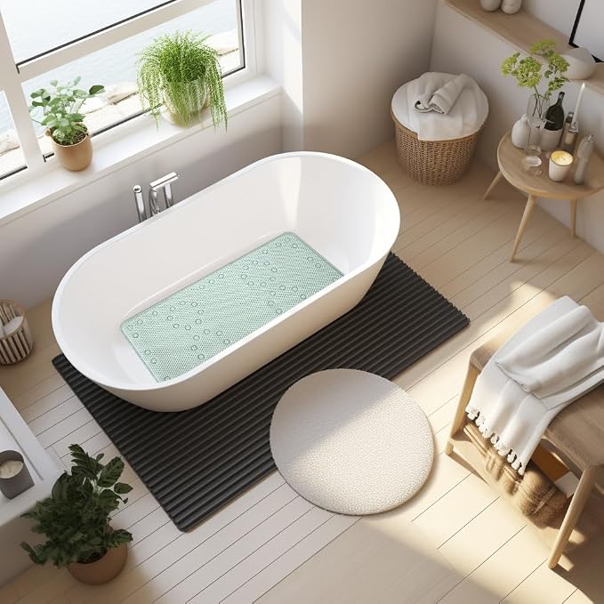 Double Layer Foam Non Slip Bathtub Mat 37x17in, More Comfortable and Thicker - Image 5