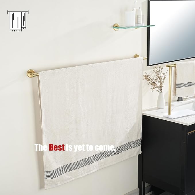 JQK Bath Towel Bar Gold, 39 Inch 304 Stainless Steel Thicken 1mm Towel Rack - Image 4