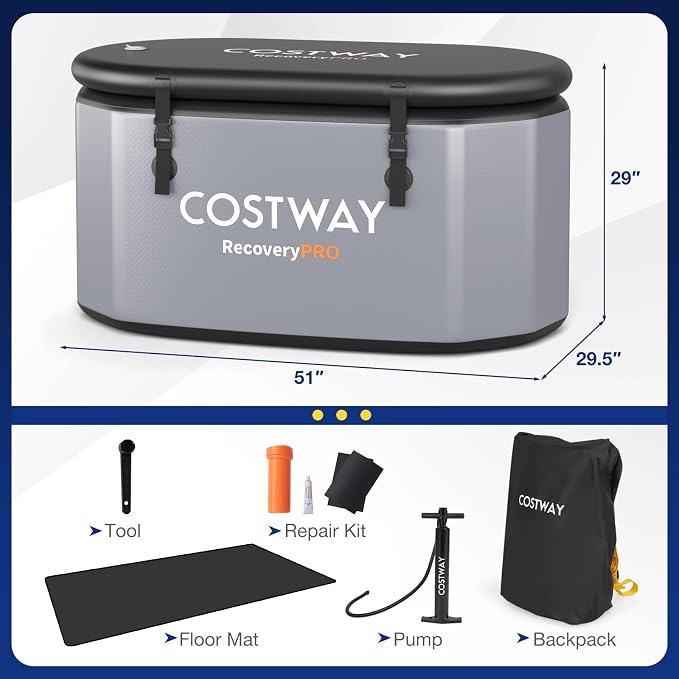 COSTWAY XL 129 Gal Oval Ice Bath Tub - Image 3