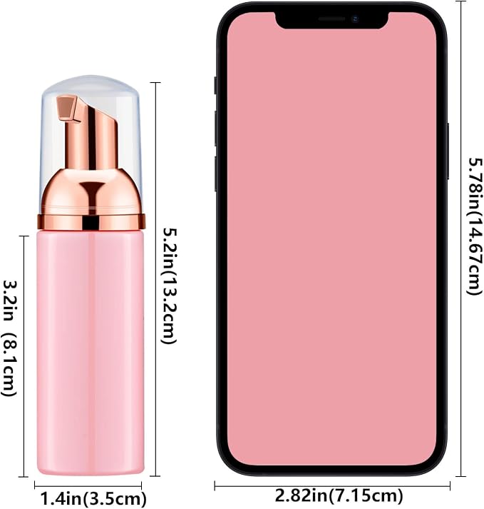 Lil Ray 2 Oz Empty Pink Foam Pump Bottle, Travel Foamer Soap Dispenser - Image 6