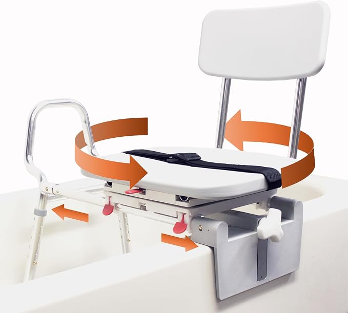 Eagle Health Supplies Tub-Mount Sliding Shower Chair Tub Transfer Bench by EagleHealthSupplies