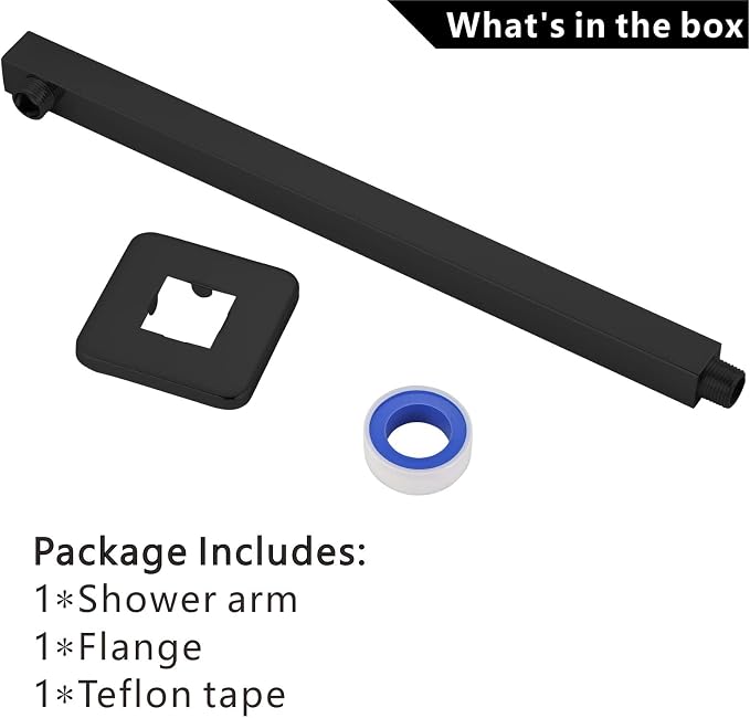 Voolan 16" Square Shower Arm - Image 2