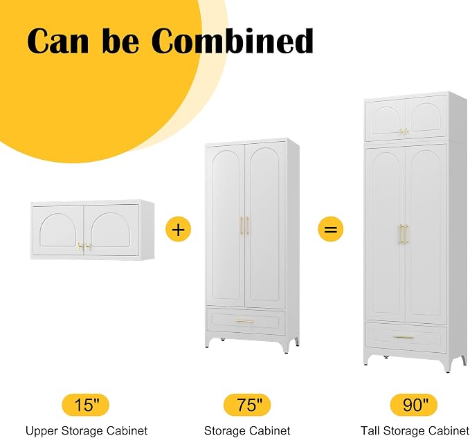 Kitchen Pantry Cabinet，90" Storage Cabinets - Image 4
