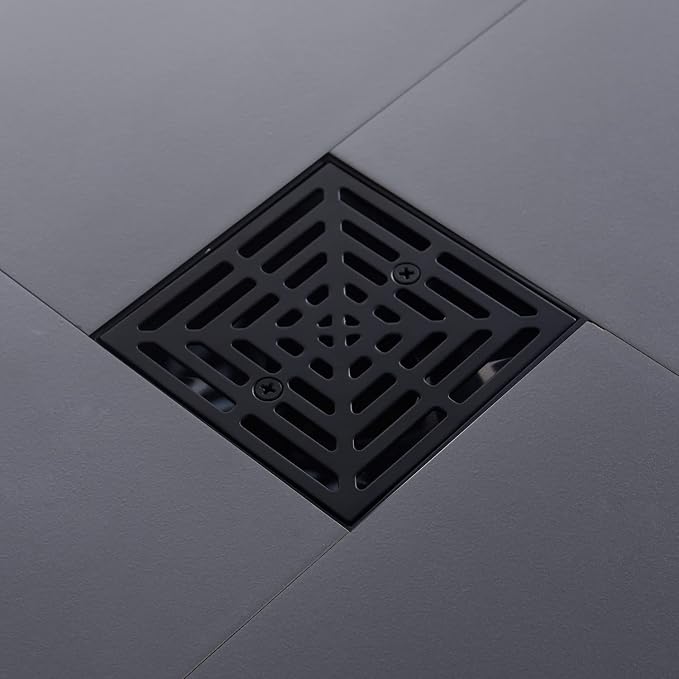 4-1/4 Inch Black Shower Drain Square, Base - Image 2