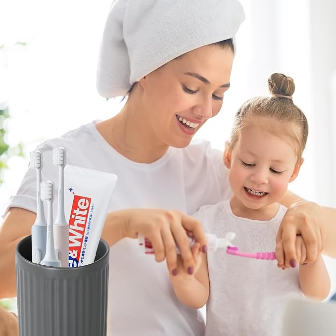 Matte Grey Toothbrush Holders for Bathrooms - Image 2