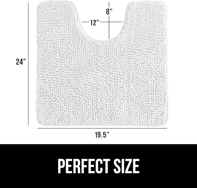 GORILLA GRIP Plush Absorbent Shaggy Chenille Bath Rug Mat - Image 2