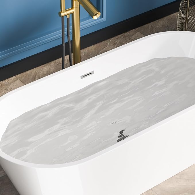 Sarlai 67 Inch Acrylic Freestanding Soaking Bathtub Contemporary Soaking White - Image 7