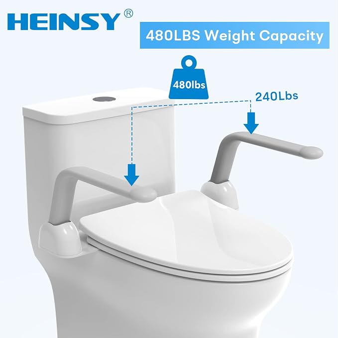 Toilet Safety Rail, Heavy Duty Foldable Toilet Handrail, Aluminum Alloy Support - Image 3