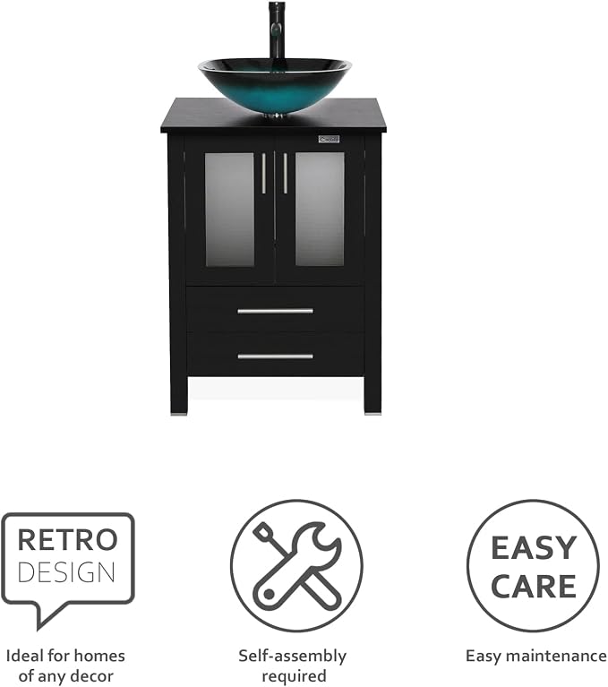 eclife 24" Modern Bathroom Vanity Sink Combo Freestanding Cabinet - Image 5
