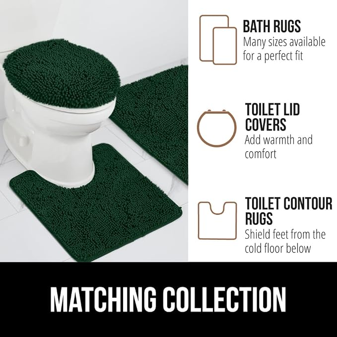GORILLA GRIP Plush Absorbent Shaggy Chenille Bath Rug Mat - Image 8