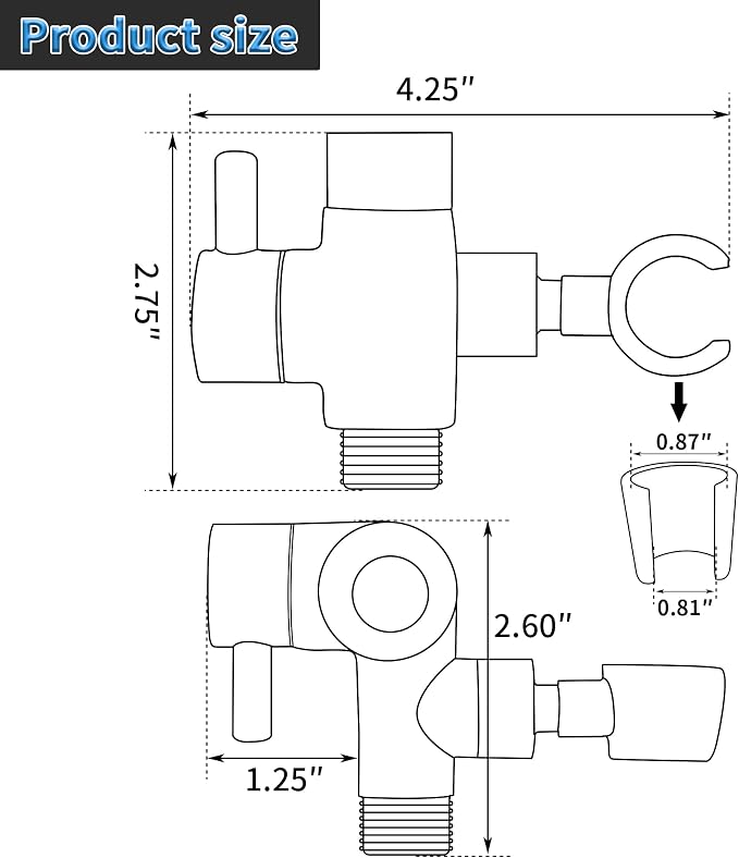 G-Promise Solid Metal Shower Arm Diverter - Image 3