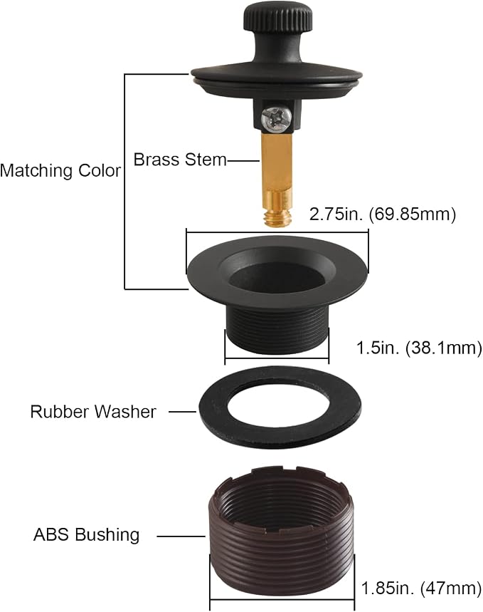 Lift and Turn Bathtub Drain Stopper - Image 4