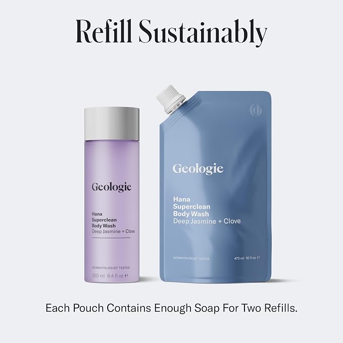 Geologie Hana Superclean Body Wash | Deep Cleansing Jasmine + Clove Shower Gel - Image 5