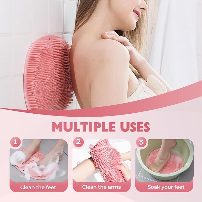 Silicone Shower Foot Scrubber Mat, 2025 Upgraded Exfoliating Bath Pad - Image 5