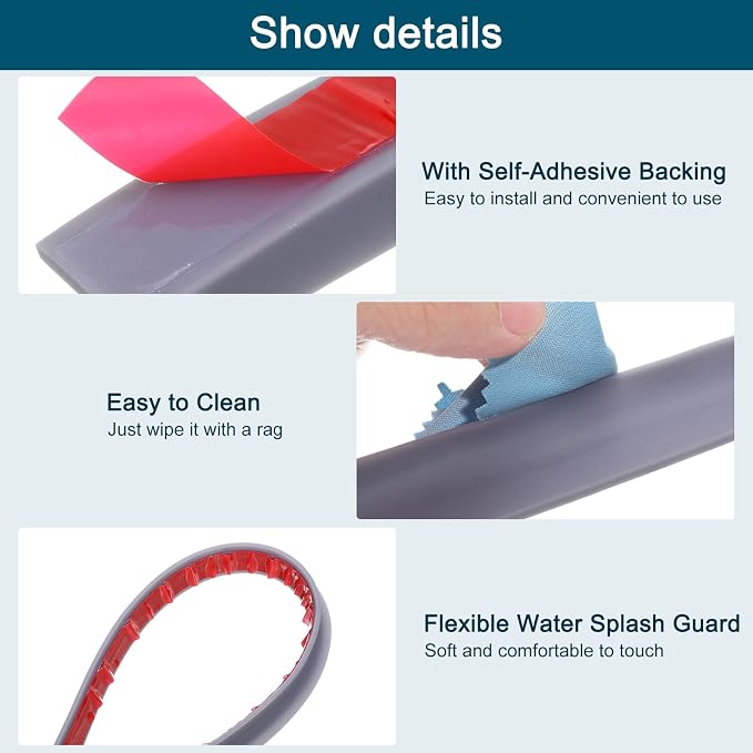 uxcell 98 Inch Collapsible Shower Barrier Stopper Water Splash Guard Blocker - Image 4