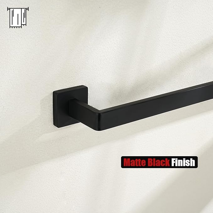 JQK Black Towel Bar, Rounded Edges 29.41 Inch Towel Rack, 304 Stainless Steel - Image 4