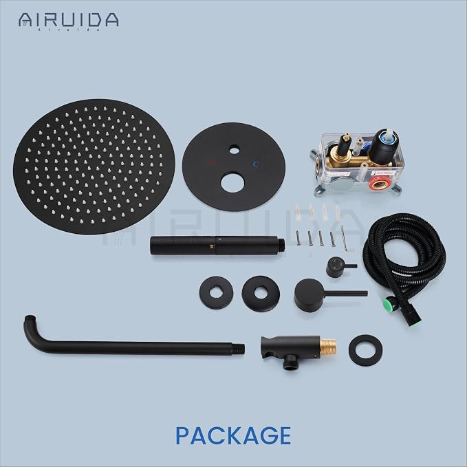 Airuida Shower Fixtures 2 Functions Shower Faucet Set Wall Mounted - Image 9