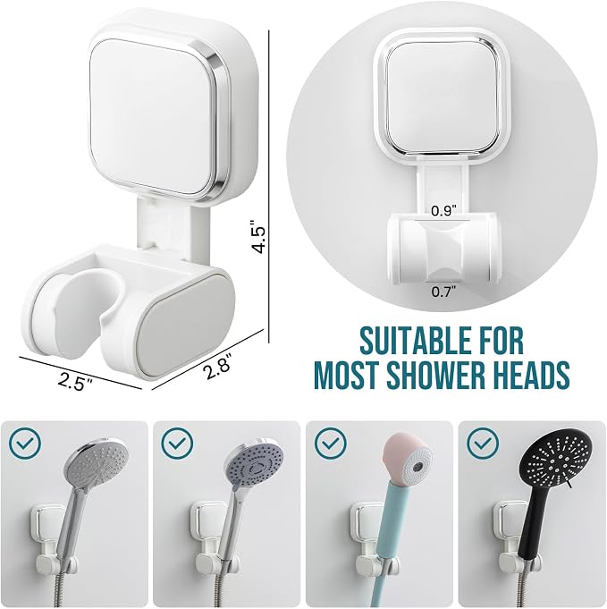 TAILI Shower Head Holder Suction, Handheld Shower Head Bracket, Height Angle - Image 3