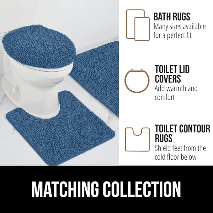 GORILLA GRIP Bath Rug Mat 30x20, Thick Soft Absorbent Chenille, Quick Dry - Image 8