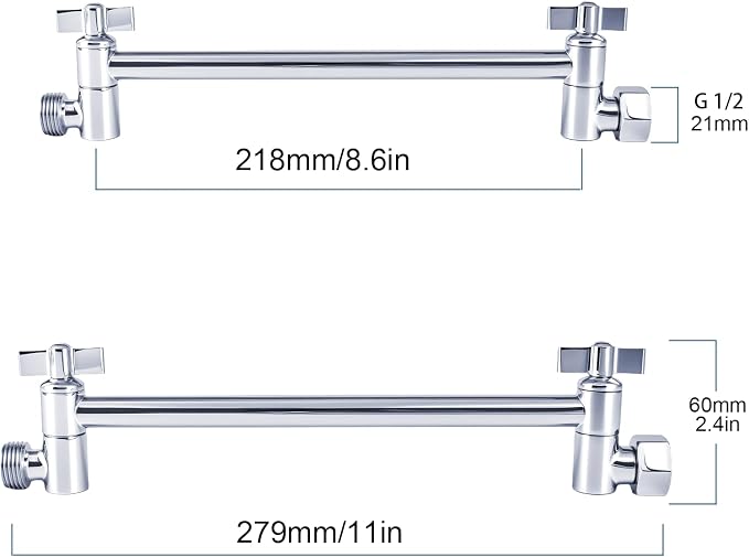 Heavy Duty Adjustable Shower Arm, Strong Load Support, No Sagging, Keeps Shower - Image 2
