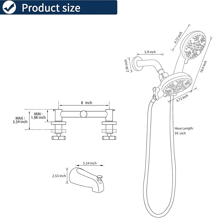 2 Handles Shower Faucet Set - Image 8