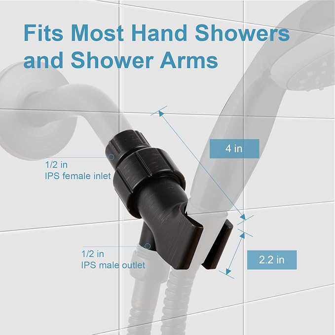OFFO Shower Head Holder for Handheld Shower Head, Oil Rubbed Bronze Adjustable - Image 2
