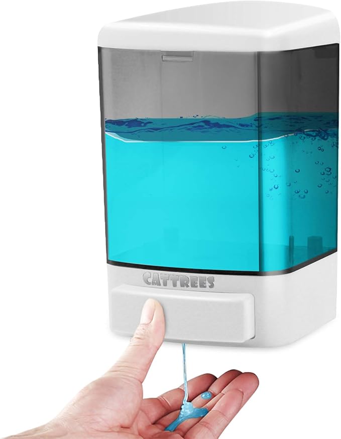 Manual Soap Dispenser Kitchen Bathroom 33.8oz/1000ml Wall Mounted Hand by CATTREES