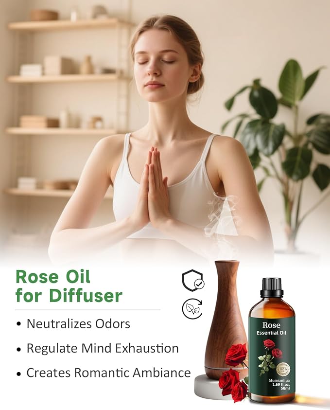 Pure Rose Essential Oil, Mumianhua Natural Rose Oil - Image 2