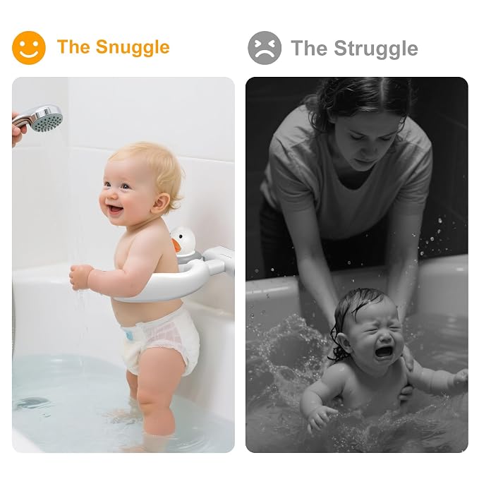 Baby Bath Stand with Pressable Duck Toy, No-Drill Interactive Bath Support with - Image 6