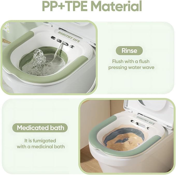 Electric Sitz Bath for Toilet, Portable and Collapsible Sitz Bath Tub for - Image 3
